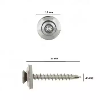 Spenglerschrauben blank Natur, natürliche Dachschrauben, Spenglerdichtbohrschrauben Edelstahl, Schrauben mit Dichtscheibe, Blechschrauben Edelstahl, langlebige Dachschrauben